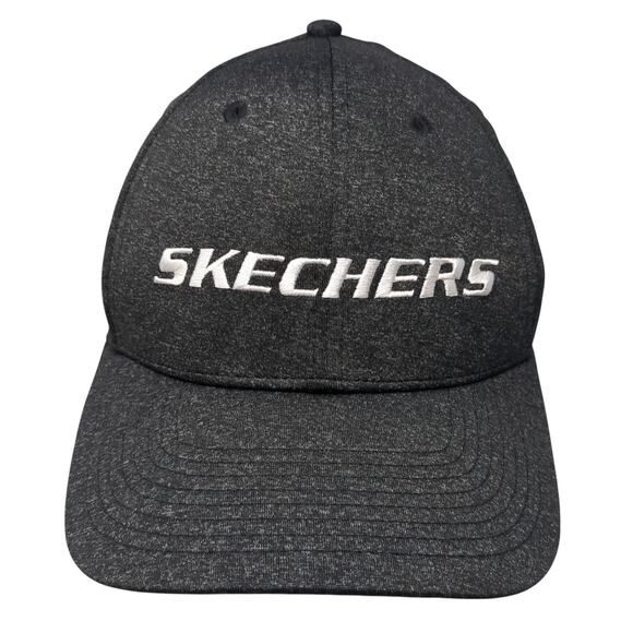 Skechers Strapback Baseball Cap Black One Size Adjustable Embroidered 6 Panel - Picture 1 of 9